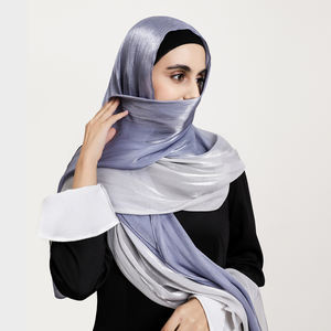 Sharut Wholesale Malaisie Foulard hijab pour femmes musulmanes, châle à dégradé bicolore, voile, effet ombré brillant effet <span class=keywords><strong>soie</strong></span>, 2026 - Product Image 4