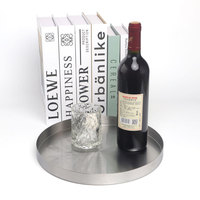Plateaux de rangement ronds en acier inoxydable de luxe, modernes et minimalistes, avec finition dorée, pour la maison, l'hôtel, le salon, la vaisselle et la décoration
