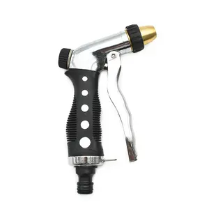 Premium Zinc Hose Nozzle With Brass Adjustalbe Tip And Front Trigger