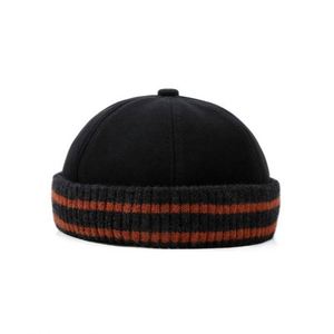 Chapeau Docker tricoté rayé style japonais vintage, automne-hiver, pour femmes et hommes, chapeau docker décontracté, casquette de baseball pour sports de plein air - Product Image 5