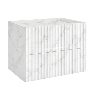 Table de chevet flottante en bois rainuré <span class=keywords><strong>avec</strong></span> 2 tiroirs, à suspendre au mur - Product Image 5