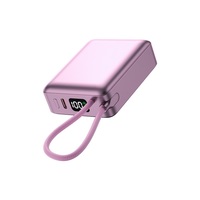 Batterie externe à prix de gros, la plus petite, 10000 mAh, avec câble Type-C intégré, sortie PD 20W, charge rapide, affichage LED