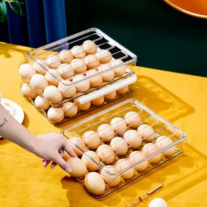 Otomatik haddeleme yumurta karton haddeleme çift mutfak şeffaf buzdolabı taze tutma saklama kutusu