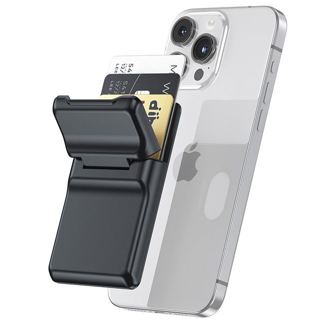 Arrebol Fashion Unisex Large Capacity ABS Kickstand Wallet Open Closure Short Slot Design Magnetic Card Holder Mag Safe iPhone