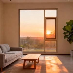 Fenêtre à battants en aluminium à rupture de pont thermique avec moustiquaire et serrure <span class=keywords><strong>antivol</strong></span> pour balcon et chambre à coucher. - Product Image 5