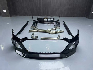 Kit de cuerpo completo de fibra de carbono seco genuino estilo ZS <span class=keywords><strong>M</strong></span> para Audi RS6 actualización parachoques delantero parachoques trasero faldones laterales escape - Product Image 2
