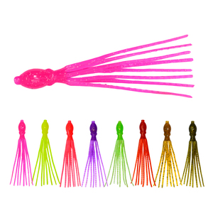 Afishlure Leuchtender Künstlicher Oktopus-Weichköder UV-Angelköder 115mm/4,4g/4 Stück/Beutel Leuchtende Plastik-Tintenfischköder für Meeresfischerei - Product Image 1