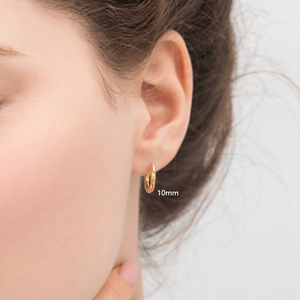 ROXI 3Pcs/Set 6/8/10mm S925 <b>Sterling</b> <b>Silver</b> Simple <b>Hoop</b> Huggies Earrings 18K Gold - Product Image 5