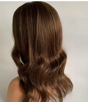 Perruque 3/4 demi-perruque en dentelle suisse avec base en soie, cheveux humains vierges russes entièrement naturels, perruque juive casher avec dessus en soie pour la peau