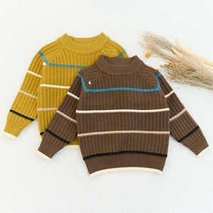 Automne hiver garçon rayé décoration Pit Strip tissage <span class=keywords><strong>pull</strong></span> en tricot garçons chandails - Product Image 2