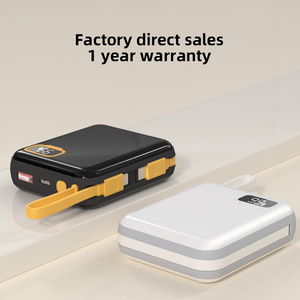 Banco de Energía Portátil Mini de Bolsillo con Carga Rápida de 10000 mAh, Salida USB-C PD22.5W, Cable Integrado y Logotipo Personalizado - Product Image 4