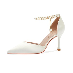 Luxury Designer French-style Pearl-embellished Pointed-toe Heels <strong>Womens</strong> Bridal Shoes 6-8cm Heel Height Elegant Pumps for - Product Image 3