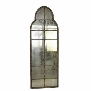 Rustic Antique Full Length Decoration Metal Frame French Style Floor Wall Mirror