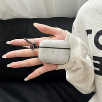 Casing Bisnis Sederhana Kulit PU Kulit Domba untuk Apple Airpods 1 2 3 4 Pro 2 Penutup Earphone Nirkabel Kotak Pengisi Daya untuk Airpods Pro 3