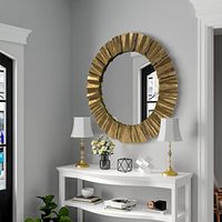 Grand miroir mural décoratif moderne en métal, personnalisé, écologique, fait main, avec cadre floral, pour la décoration de lieux de réception de mariage