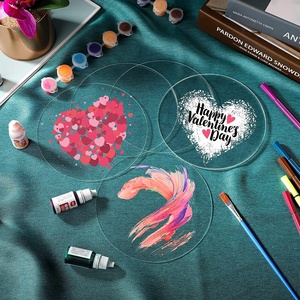 透明なアクリル装飾ブランク透明な円ディスク円形アクリルシートDIYクラフト用 - Product Image 2