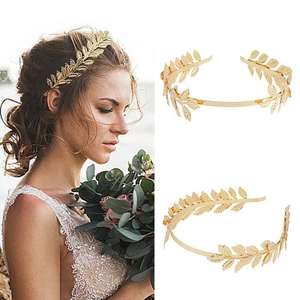 Q & Y Vintage métal <span class=keywords><strong>grec</strong></span> romain feuille de laurier bandeau déesse doré Baroque rétro mariée mariage cheveux accessoires <span class=keywords><strong>couronne</strong></span> pour les femmes - Product Image 5