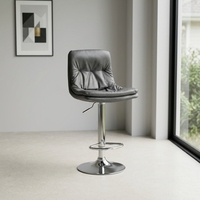 Chaise de bar rembourrée pivotante réglable en cuir et fer, design élégant pour salon