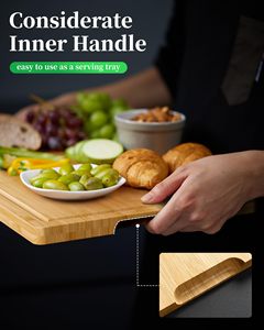 Grande <span class=keywords><strong>Planche</strong></span> à Découper <span class=keywords><strong>Personnalisée</strong></span> en Bambou Biologique pour Cuisine, avec Rainure à Jus - Product Image 5