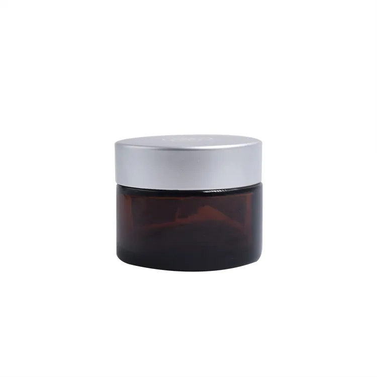 Pote de cosméticos de vidro 20g/30g/50g, frasco de creme para rosto de luxo com parafuso de alumínio