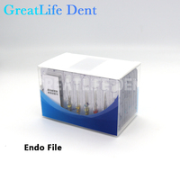 Greatlife Dent 6PCS Limas Rotatorias Dentales Endodónticas Activadas por Calor para Uso con Motor, 25mm, Cónicas Azules para Tratamiento de Conducto Radicular