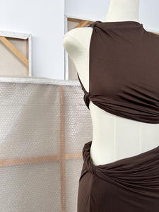 Atasan Crop pita tanpa lengan kasual musim panas rok Maxi panjang rompi Set pakaian 2 potong Rok cocok dan atasan wanita - Product Image 3