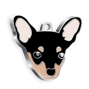 Placa de Identificación para Perro Pinscher, Colgante de Metal Negro para Collar de Mascota - Product Image 1