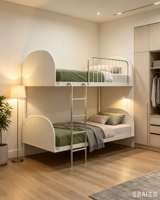 Lit superposé mural pliant moderne en fer MetalWay CC35, lit Murphy double couche avec barrière de sécurité et échelle, idéal pour appartement et motel