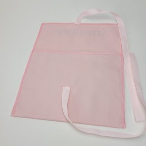 Pochette à rabat personnalisée écologique pour vêtements, sac enveloppe en coton recyclable avec option logo nœud rose - Product Image 5