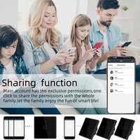 SIXWGH Interrupteur Mural Intelligent Tuya WiFi Tactile avec Panneau en Verre Trempé 1/2/3/4 Gang Télécommande SmartLife Compatible Alice Google Home Alexa