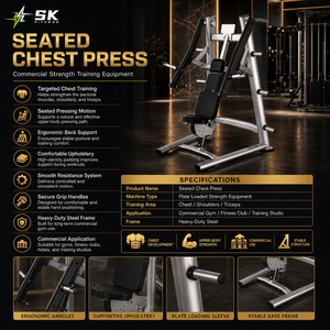 Solución para Hipertrofia Pectoral SK-Pectoral, Prensa de Pecho Sentado con Placas de Acero Q235 de 3.0mm de Alta Resistencia, Equipo Profesional Comercial - Product Image 2