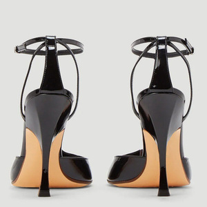 Sandalias de tacón alto para mujer con punta abierta, estilo personalizado, con hebillas en el tobillo, zapatos de tacón de aguja, talla 45, ajuste ancho - Product Image 2