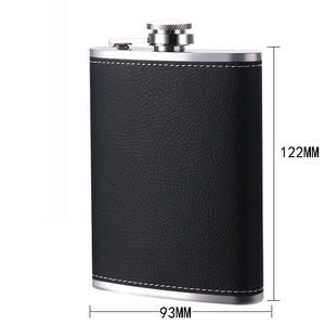 Thickened Leather <b>Whiskey</b> Flask <b>Set</b> with Shot <b>Glass</b> and Funnel Stainless Steel Hip Flask <b>Gift</b> <b>Set</b> - Product Image 6