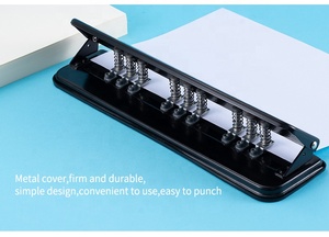 Máy Đục Lỗ 9 Lỗ Tùy Chỉnh Hình Chữ Nhật Tiện Dụng Cho Giấy Kích Thước B5, Máy Đục Lỗ Giấy Buộc Dây Cá Nhân Màu Đen Có Thể Điều Chỉnh, Máy Đục Lỗ 9 Lỗ - Product Image 3