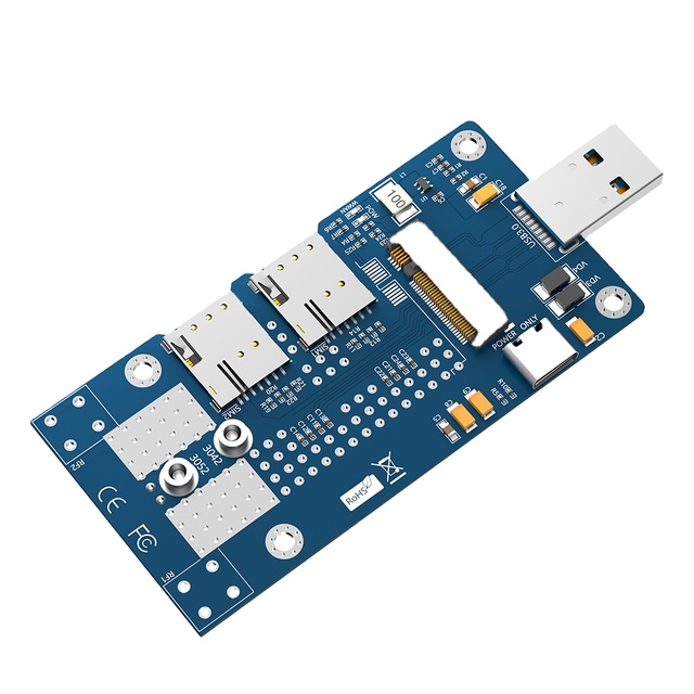 NGFF(M.2) 4G/5G Module to USB 3.0 Adapter with Cooler Fan/Dual SIM Card  Adapter Slot and Auxiliary Power Computer Accessories