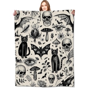 Assorted Print Butterflies Flannel Blanket Throw Blanket Nap Blanket Skin Friendly Reversible for Winter Warmth Custom Print YH- - Product Image 3