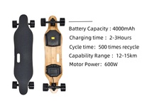 OEM ODM JIESEN Longboard électrique pour adultes à grande vitesse 35-40 km/h, batterie 4000 mAh 36V, moteur 600W, roulements ABEC-9