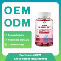 Gummies Easy Chew Complexe Canneberge Collagène Plus Glutathion Probiotiques pour l'apport nutritionnel quotidien des femmes actives