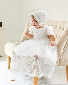 Nuevo modelo bordado <span class=keywords><strong>blanco</strong></span> bebé recién nacido bautismo comunión <span class=keywords><strong>vestido</strong></span> cumpleaños Formal niño niñas vestidos - Product Image 3