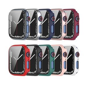 Tschick PC + étui en verre trempé pour Apple <span class=keywords><strong>Iwatch</strong></span> série <span class=keywords><strong>7</strong></span> 41mm 45mm housse de <span class=keywords><strong>Protection</strong></span> d'écran pour Iwatch7 I Watch série - Product Image 2