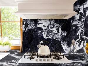 Dalles de marbre noir et blanc de style moderne de French Stone, surface polie imperméable pour hôtel et villa - Product Image 4