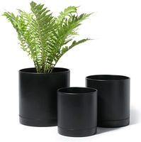 Personnaliser 3.5 Pouces En Céramique Pot Intérieur DIY Planteur avec Trou de Drainage et Plateaux pour Toutes Les Plantes D'intérieur