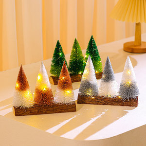 Adorno Navideño Creativo de Escritorio en Dos Tonos Rosa Brillante, Mini Árbol de Navidad Decorativo - Product Image 3