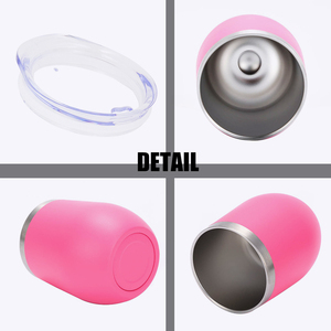 TY 12ozステンレス製卵形ワインマグ二重壁コーヒーマグふた付き - Product Image 3