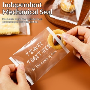 Sachet d'emballage transparent pour biscuits flocon de neige, avec lettrage anglais simple, pour produits de boulangerie, lait, friandises croustillantes, nougat, gâteau, sucre - Product Image 4