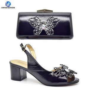 Nouvelles chaussures de danse et ensemble de sacs 6 <span class=keywords><strong>CM</strong></span> talons hauts avec pochette pour femmes chaussures de mariage et ensemble de sacs avec talons à nœud de qualité supérieure - Product Image 4