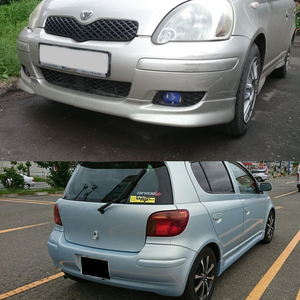 Kit carrosserie pour Vitz RS modèle 2004-2008 avec lèvre avant, lèvre arrière et jupes latérales en ABS, sans couleur - Product Image 5