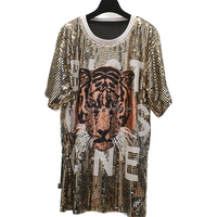 Saireish femmes robes d'été écologique Animal Sequin tigre motif naturel lavable Designer vêtements pour livraison directe