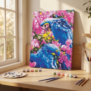 Kit d'art personnalisé B&C ART, peint à la main, sur <span class=keywords><strong>toile</strong></span> <span class=keywords><strong>de</strong></span> coton vénitien écologique, thème paysage, pour adultes débutants du Guangdong, peinture par numéros sur <span class=keywords><strong>verre</strong></span> - Product Image 1