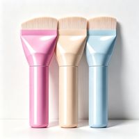 Pinceau Fond de Teint Grand Format à Poils en Nylon, Manche en Plastique, Sans Absorption de Liquide, Base Lisse, Outil Cosmétique